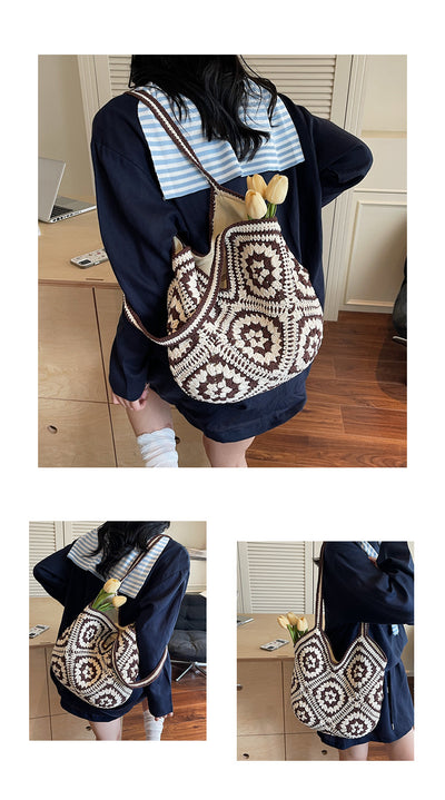 Bolso Tote Tejido a Mano Estilo Étnico Retro de Gran Capacidad - Image 8
