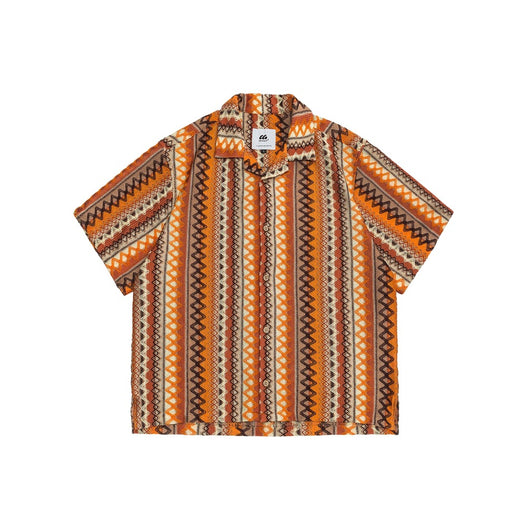 Camisa Suelta Cuba Collar Manga Corta para Hombre