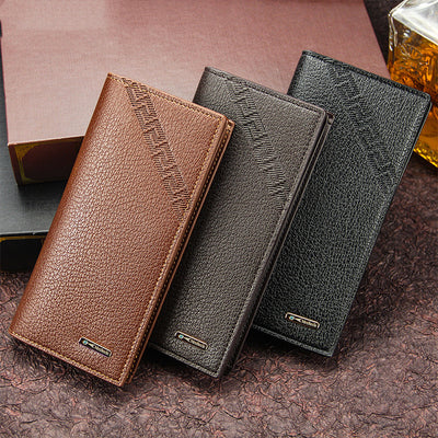 Billetera Magnética para Hombre con Múltiples Compartimentos y Cierre Embosado