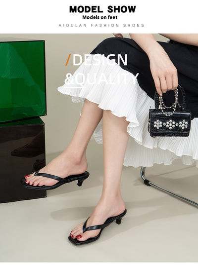 Sandalias Estilo Francés con Tacón Gatito y Punta Cuadrada para Mujer - Image 18