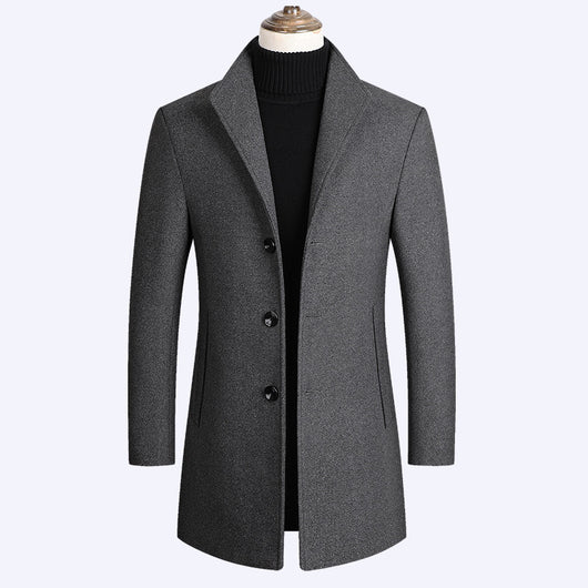 Abrigo de Lana para Hombre Cuello Alto Clásico - Image 7