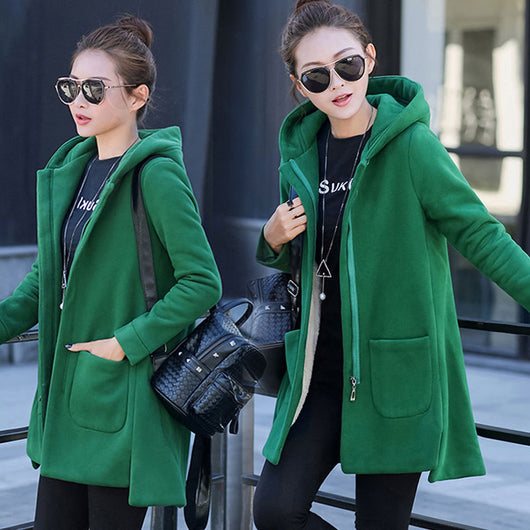 Chamarra Sudadera Coreana con Cierre Ajustada Media Largo - Image 11