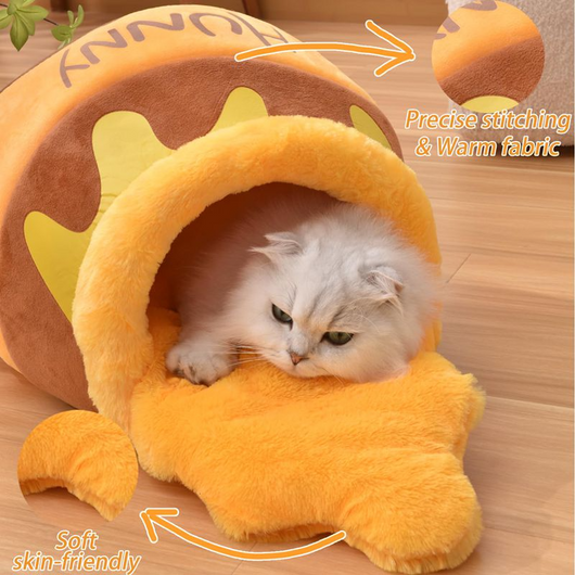 Cama Cueva para Gatos con Espuma Viscoelástica - Nido Acogedor Diseño Miel - Image 26