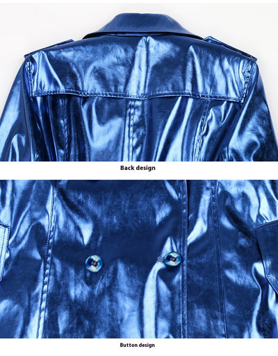 Impermeable Brillante de Cuero Patentado Largo - Image 15