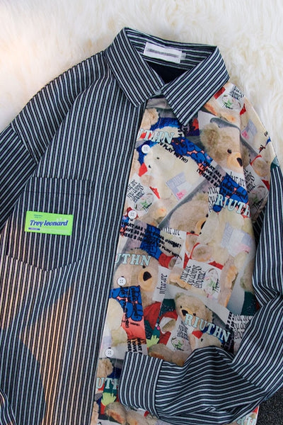 Playera Estampado Oso a Rayas para Hombre y Mujer - Image 12