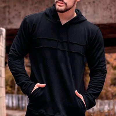 Sudadera con Capucha de Manga Larga y Ribetes en Contraste - Image 5