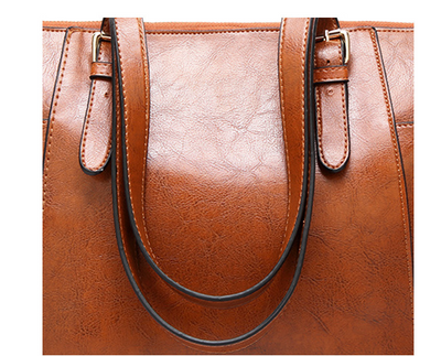 Bolso Tote de Cuero Encerado para Mujer - Gran Capacidad - Image 22