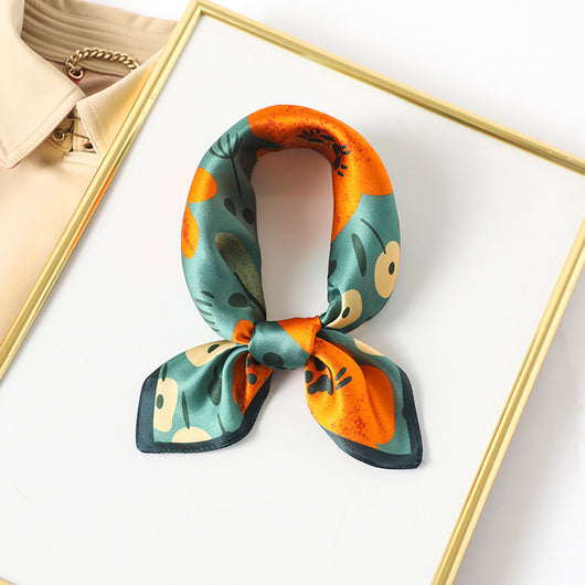 Pañuelo de Seda Cuadrado para Mujer - Diseño Estampado Versátil Primavera Verano - Image 22