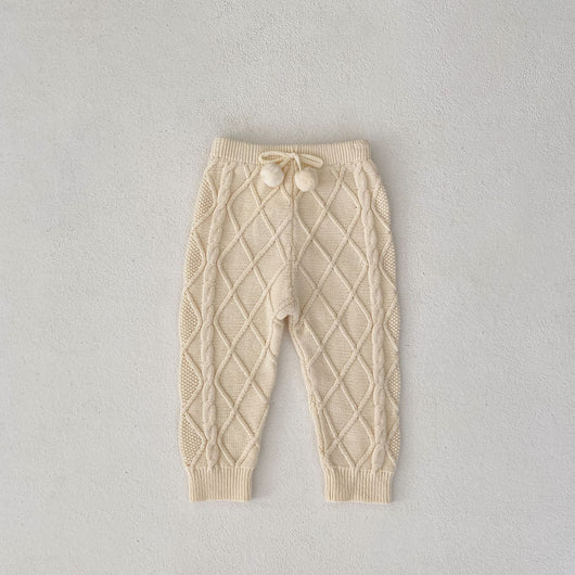 Pantalones Largos Tejidos con Patrón Rombo para Bebés Niños y Niñas - Image 7