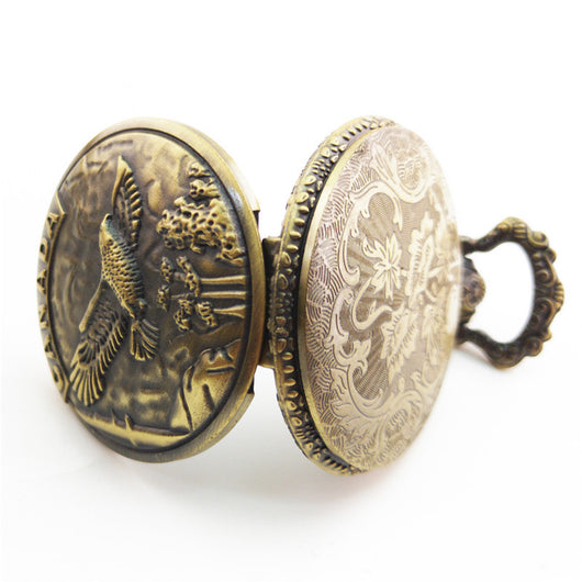 Reloj de Bolsillo Vintage con Diseño de Pájaro y Flecha Antiguo - Image 11