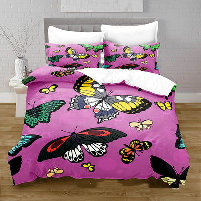 Juego de Ropa de Cama Funda Nórdica Estampado Mariposas Impresión 3D Digital Tela Cepillada - Image 6