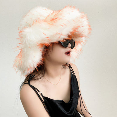 Gorro Punk de Piel de Mapache Grueso - Abrigo Ecológico para Otoño e Invierno - Image 32