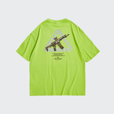Camiseta Suelta Hombro Caído con Estampado Triángulo - Diseño Urbano Versátil - Image 8