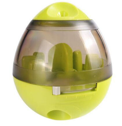 Pink and clear egg-shaped pet food dispenser with internal baffles, designed for slow feeding. - Image 17