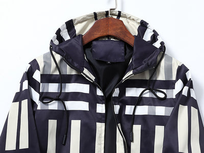 Chaqueta Trench Casual de Hombre con Estampado a Rayas - Image 13