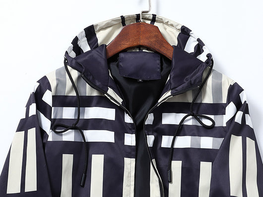 Chaqueta Trench Casual de Hombre con Estampado a Rayas - Image 13