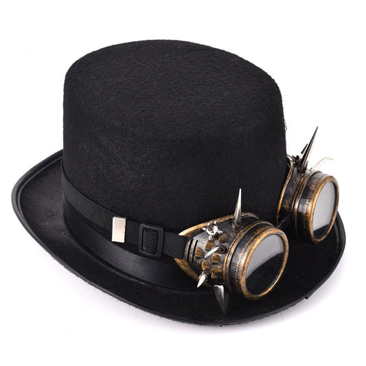 Sombrero Gótico Steampunk con Gafas Remachadas - Accesorio Retro Punk - Image 2