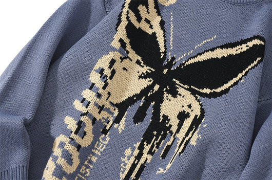 Suéter Tejido Jacquard con Patrón de Mariposas para Mujer - Image 5
