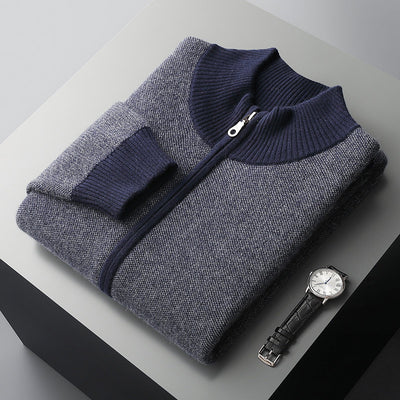 Cardigan de Cuello Alto con Cierre de Cachemira para Hombre - Image 3