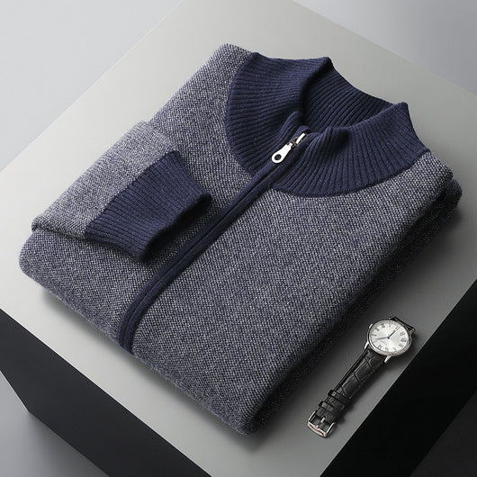 Cardigan de Cuello Alto con Cierre de Cachemira para Hombre - Image 3