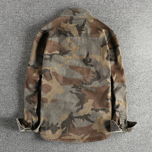 Chaqueta Cargo Camuflaje Retro para Hombre con Bolsillos Funcionales - Image 3