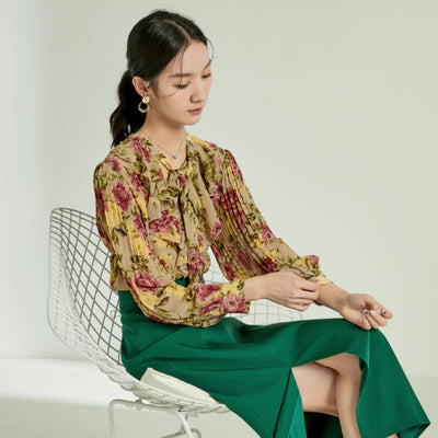 Camisa Retro Floral Suelta Estilo Hong Kong para Mujer - Image 10