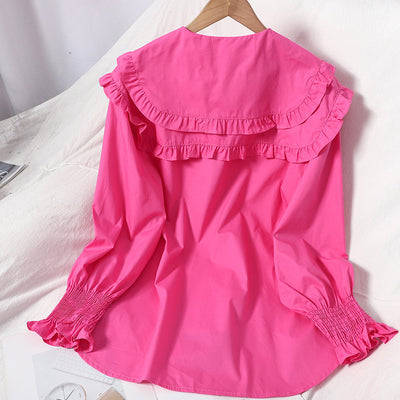 Blusa Elegante de Doble Textura con Cuello Solapa - Image 2