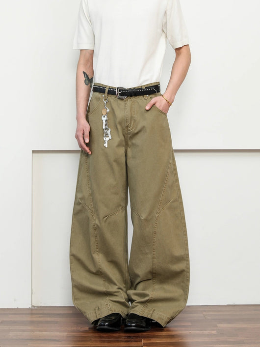 Pantalones Khaki Premium Deconstrucción Retro Pierna Ancha para Hombre - Image 15
