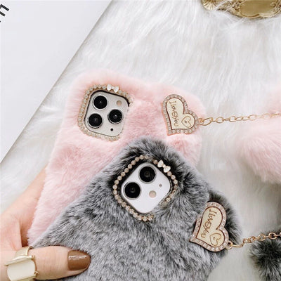 Funda Acolchada para Teléfono con Anillo de Lente y Dije de Amor - Image 8
