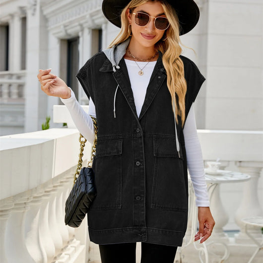 Chaleco Denim sin Mangas Mujer - Tendencia Europea Americana Verano