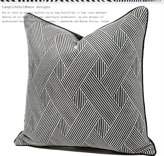 Funda de Almohada Rayas Blancas y Negras para Dormitorio y Sala - Image 7