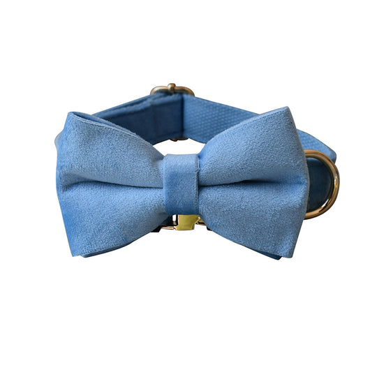 Collar para Perro de Terciopelo Azul con Cuerda - Image 4
