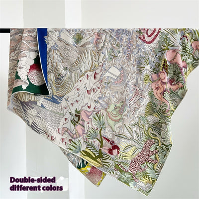 Pañuelo Doble Cara Tropical Rainforest FINSBURY - Lana Seda Grande - Image 9