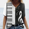 Playera Oversized Estampada Cuello V para Mujer