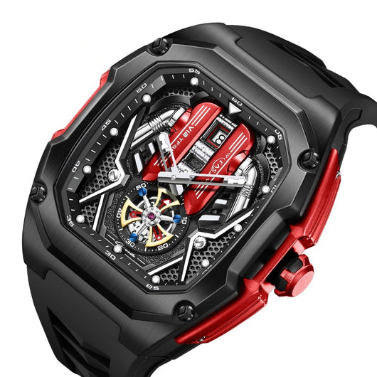 Reloj Tonneau de Lujo Hueco 3D con Luminiscencia y Resistencia al Agua - Image 4