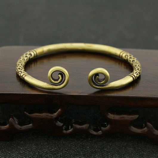 Pulsera Brazalete de Cobre Puro Tejida a Mano con Acabado Bronce Antiguo - Image 9