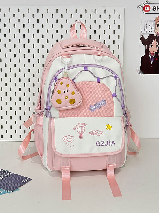 Mochila de Gran Capacidad Ligera con Diseño de Contraste - Image 9