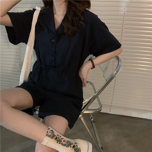 Jumpsuit Slim con Cuello Polo Suelto y Cordón Ajustable - Image 27