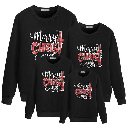 Conjunto Navideño Familiar con Estampado de Letras - Manga Larga sin Forro - Image 2