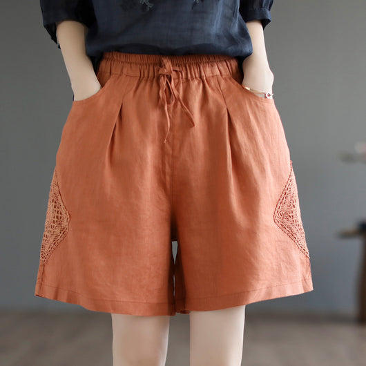 Pantalón Lino Ancho Cintura Alta con Encaje - Comodidad y Estilo Casual - Image 9