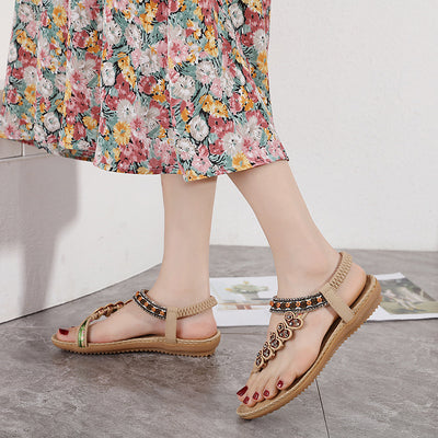Sandalias Planas Retro con Cristales para Tallas Grandes - Chanclas de Playa - Image 13