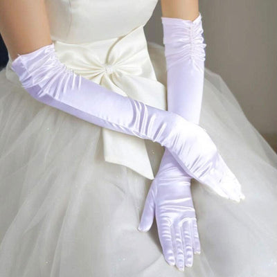 Guantes de Novia con Cobertura de Cicatrices y Doble Hilera de Perlas - Protección Solar - Image 5