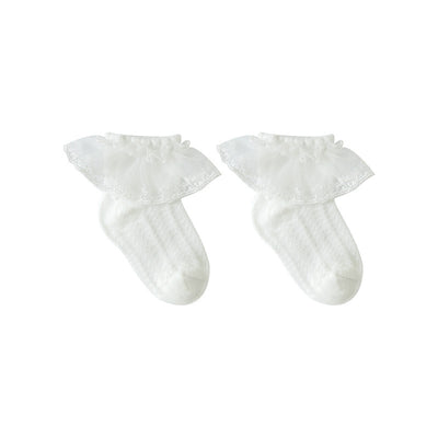 Calcetines de Malla para Bebé con Encaje - Algodón Peinado Premium - Image 9