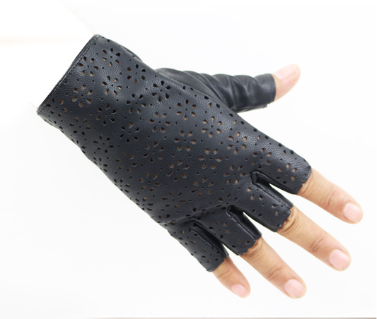 Guantes de Cuero Sintético con Dedos Abiertos para Rendimiento - Image 2