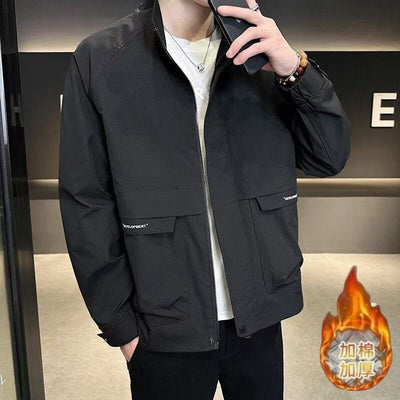 Chamarra Casual para Hombre con Cuello de Pie - Diseño Versátil y Elegante - Image 3