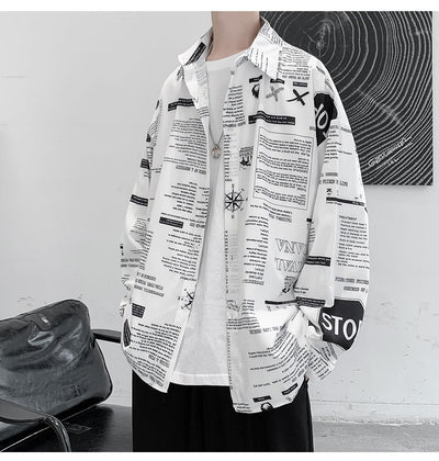 Camisa Larga de Seda Helada con Estampado para Hombre - Image 9