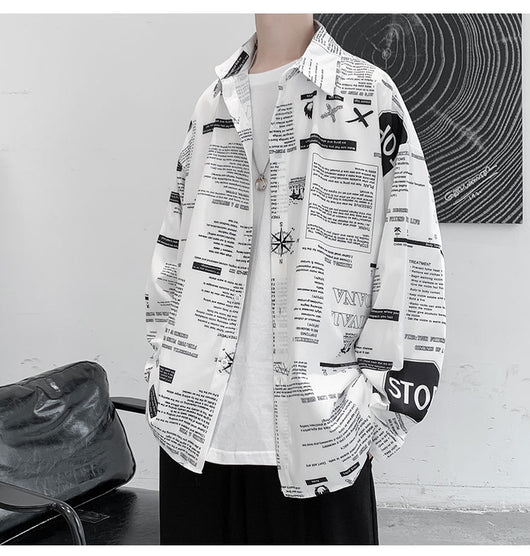 Camisa Larga de Seda Helada con Estampado para Hombre - Image 9