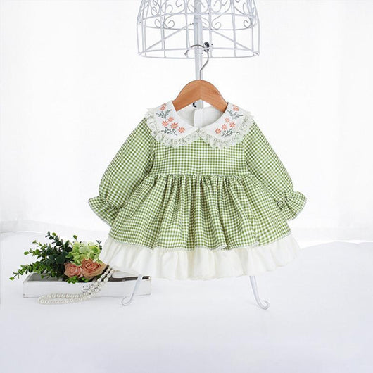 Vestido Infantil Estilo Pastoral de Manga Larga Princesa - Image 3