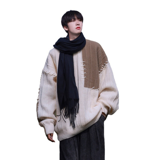 Suéter Patchwork de Contraste para Niños - Diseño Niqi Otoño Invierno - Image 4