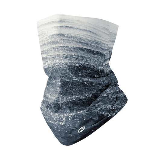 Polyester neck gaiter with a dynamic blue and white ocean wave pattern, suitable for fishing and outdoor activities. - Image 5